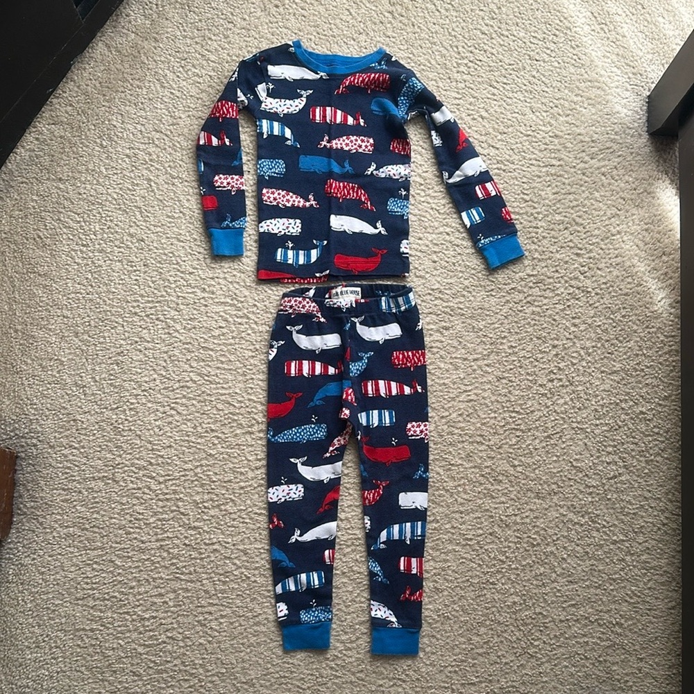 Kids Whale Print Pajama Set